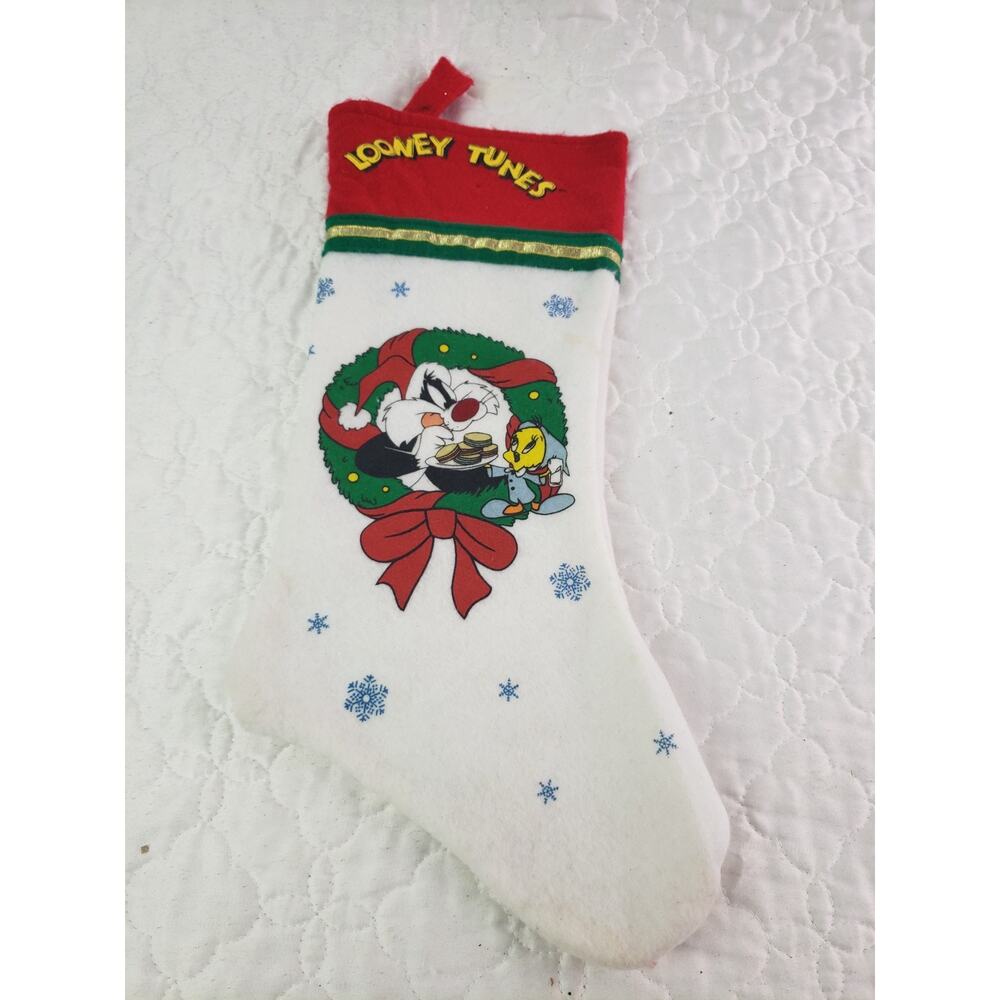 VTG Looney Tunes Bugs Bunny Sylvester Tweety Bird Christmas Stocking Warner Bros - Picture 4 of 10